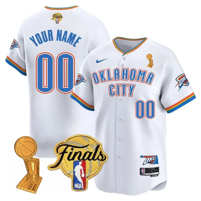 custom Men's Oklahoma City Thunder Baseball Jersey - Final Patch - All Stitched Association
