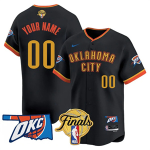 custom Men's Oklahoma City Thunder Baseball Jersey - Final Patch - All Stitched City