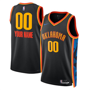 custom Men's Oklahoma City Thunder Jersey - Final Patch - All Stitched 1