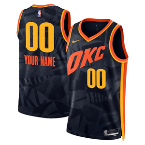 custom Men's Oklahoma City Thunder Jersey - Final Patch - All Stitched