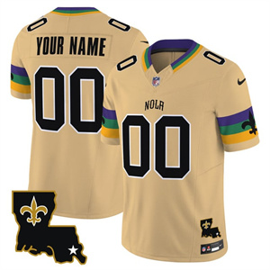 custom Men's Saints 2025 New Orleans City Vapor Limited Jersey - All Stitched Gold