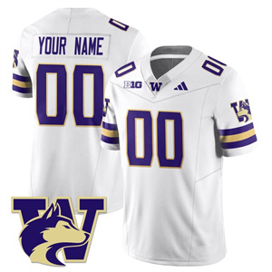 custom Men's Washington Husky Football 2025 Vapor Limited Jersey - All Stitched White