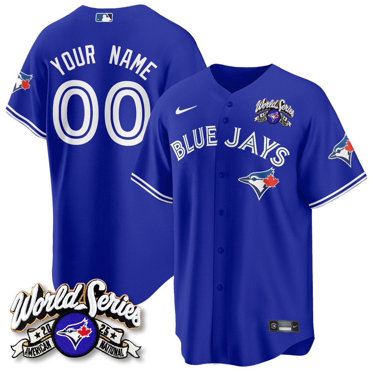custom Toronto Blue Jays 2025 American League Champions Jersey - All Stitched   Rush Blue