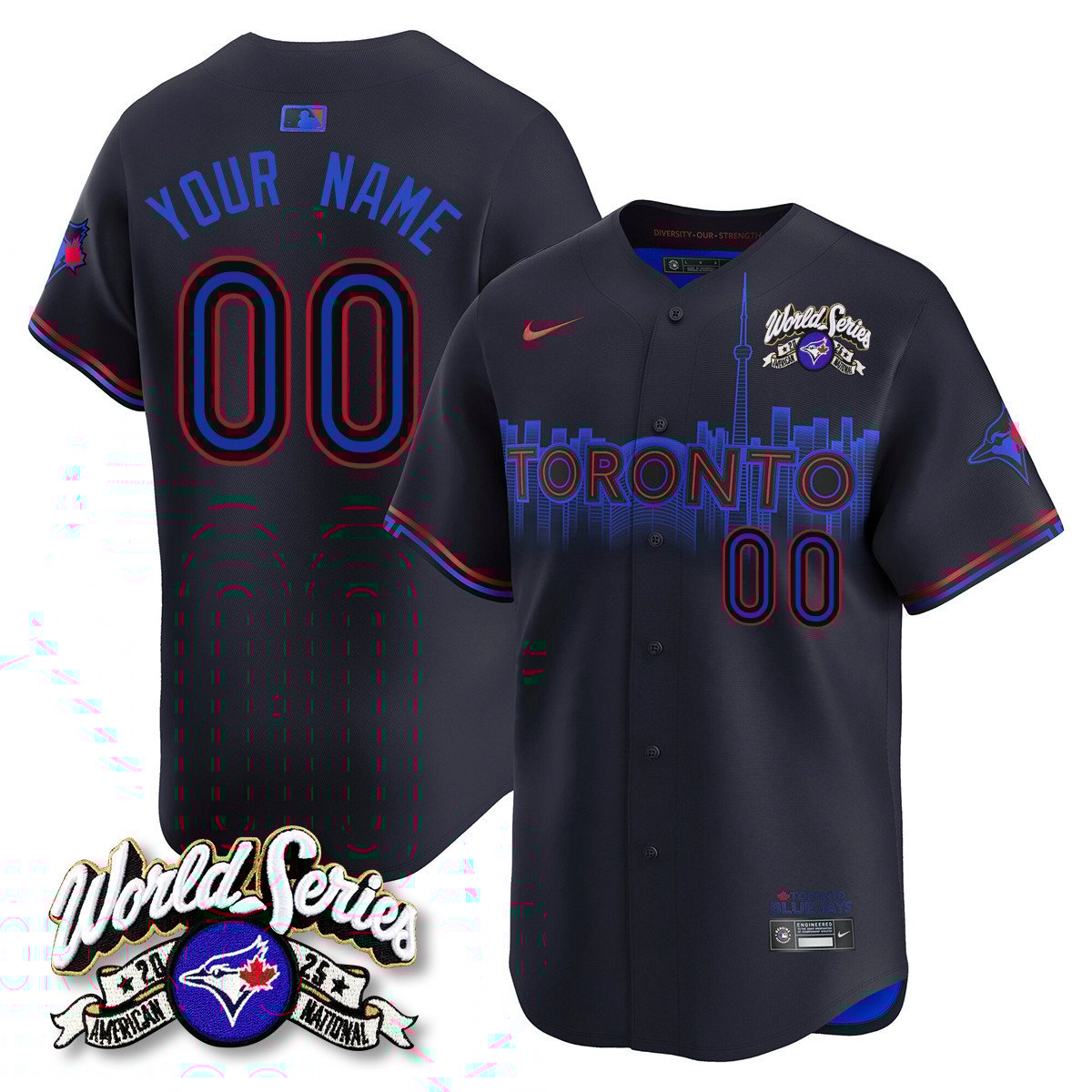 custom Toronto Blue Jays 2025 American League Champions Jersey - All Stitched  City Connect