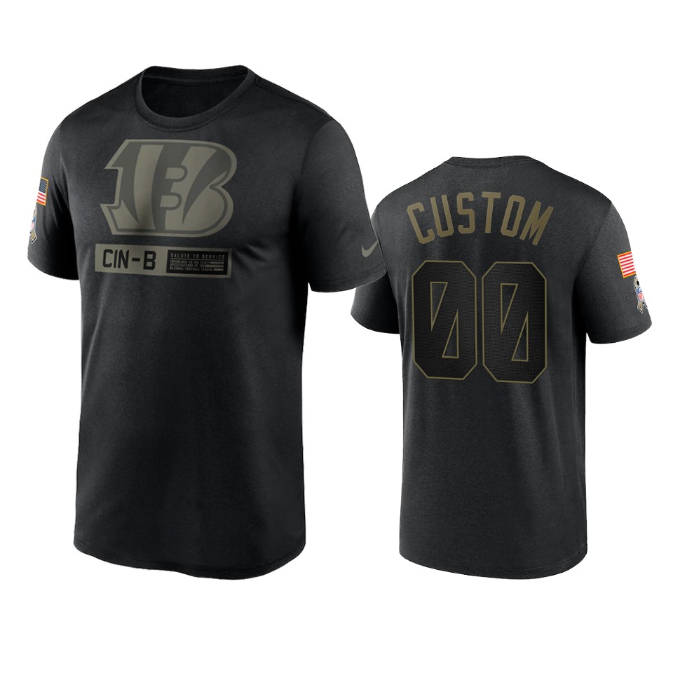 custom bengals black 2020 salute to service team logo t shirt