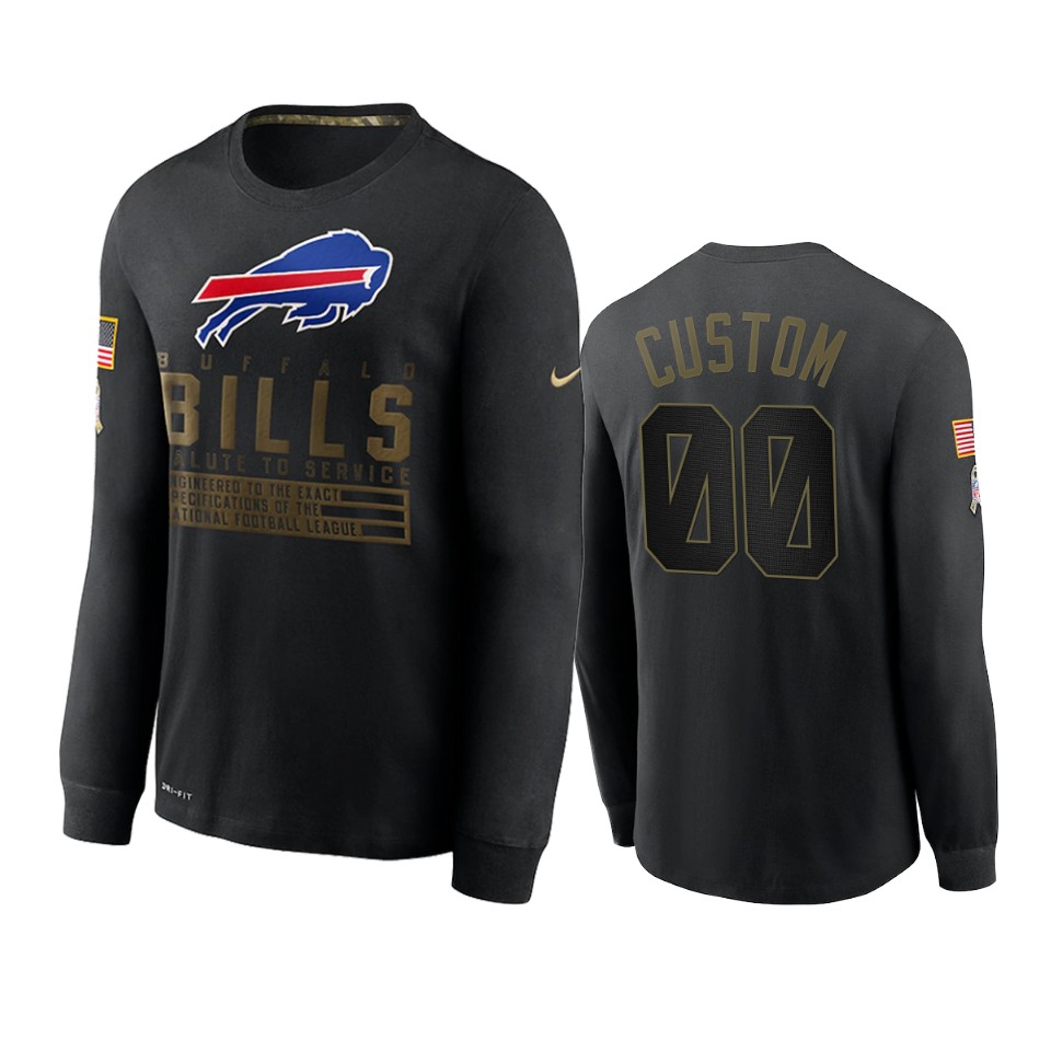 custom bills black 2020 salute to service sideline performance long sleeve t shirt