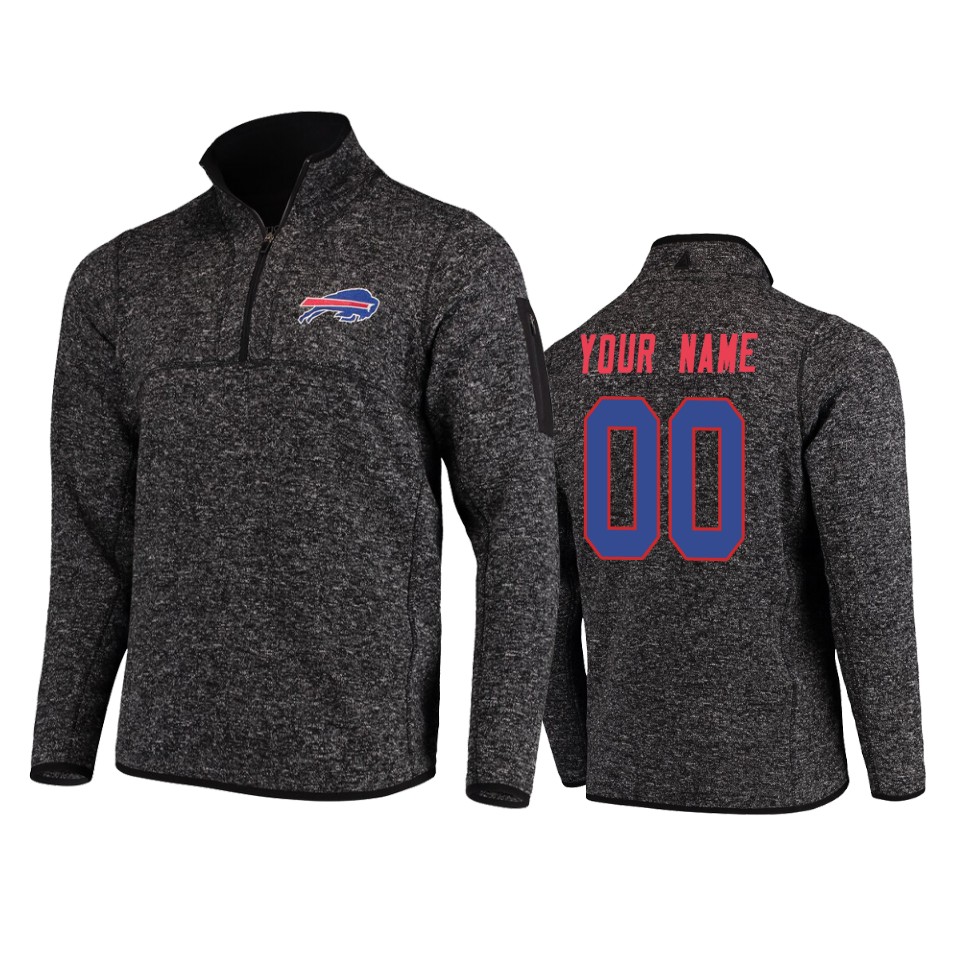 custom bills heather black fortune quarter zip jacket
