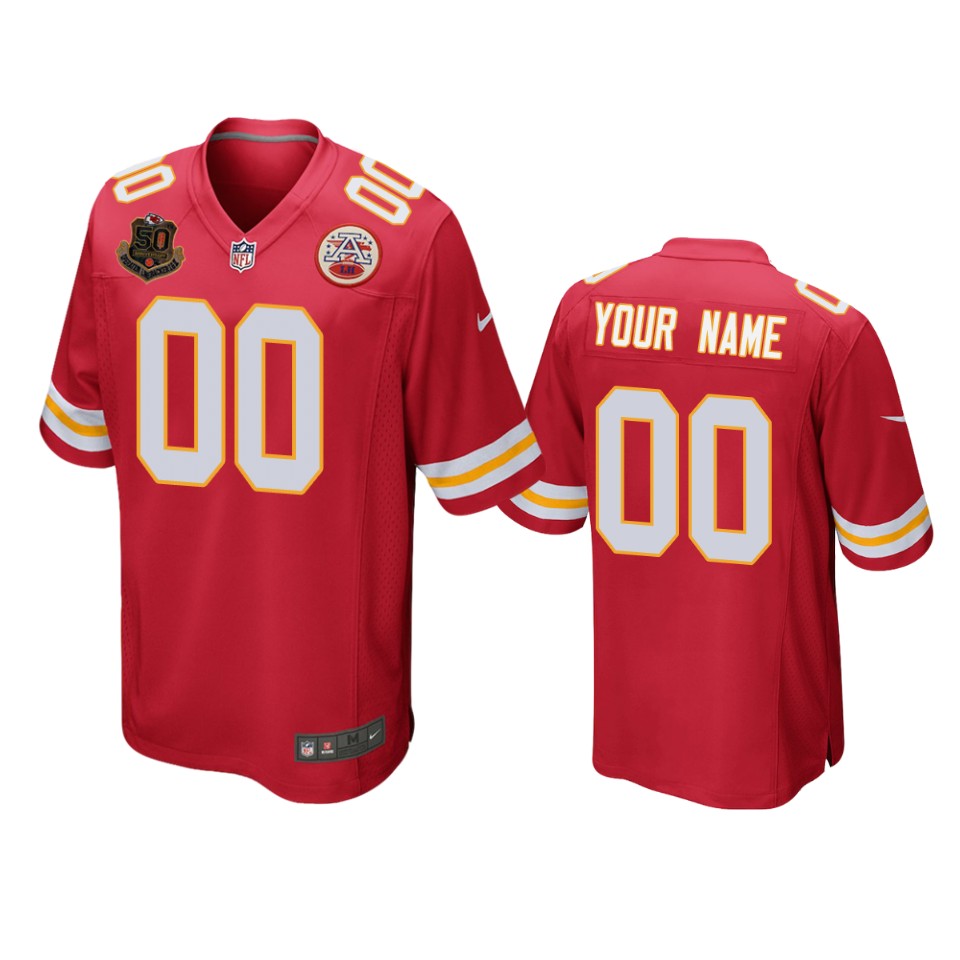 custom chiefs 50th anniversary of operation linebacker red jersey