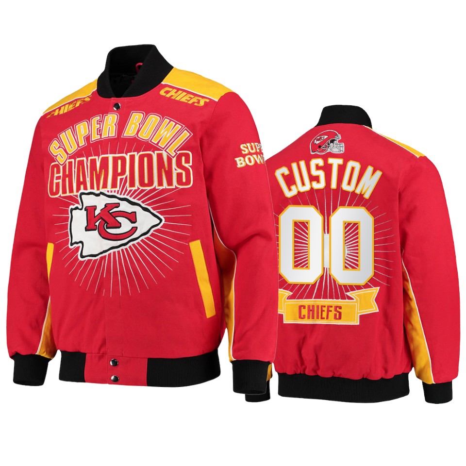 custom chiefs red super bowl champions commemorative jacket
