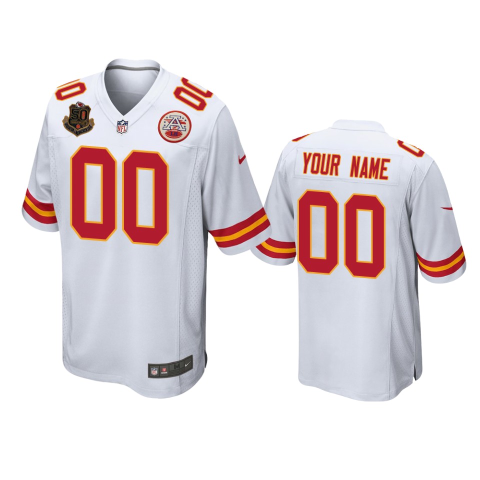 custom chiefs white 50th anniversary of operation linebacker jersey