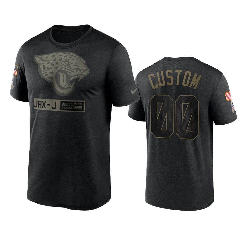 custom jaguars black 2020 salute to service team logo t shirt