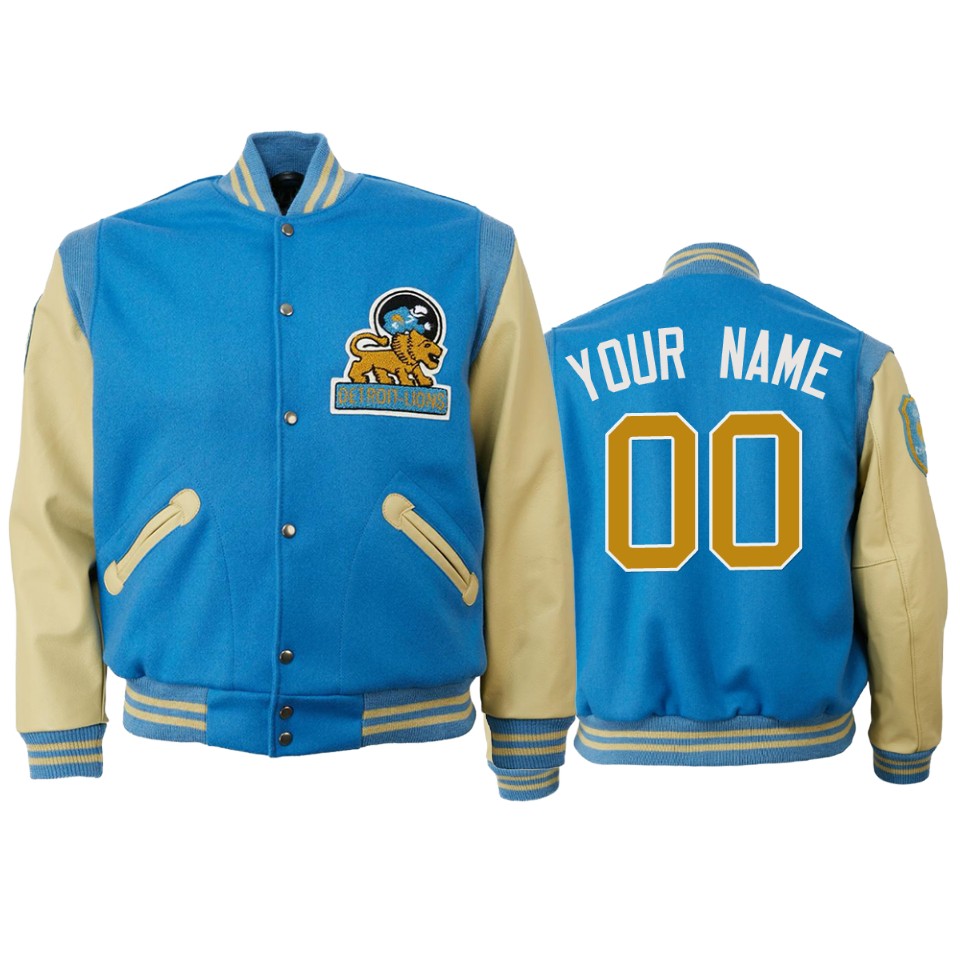 custom lions light blue authentic vintage jacket