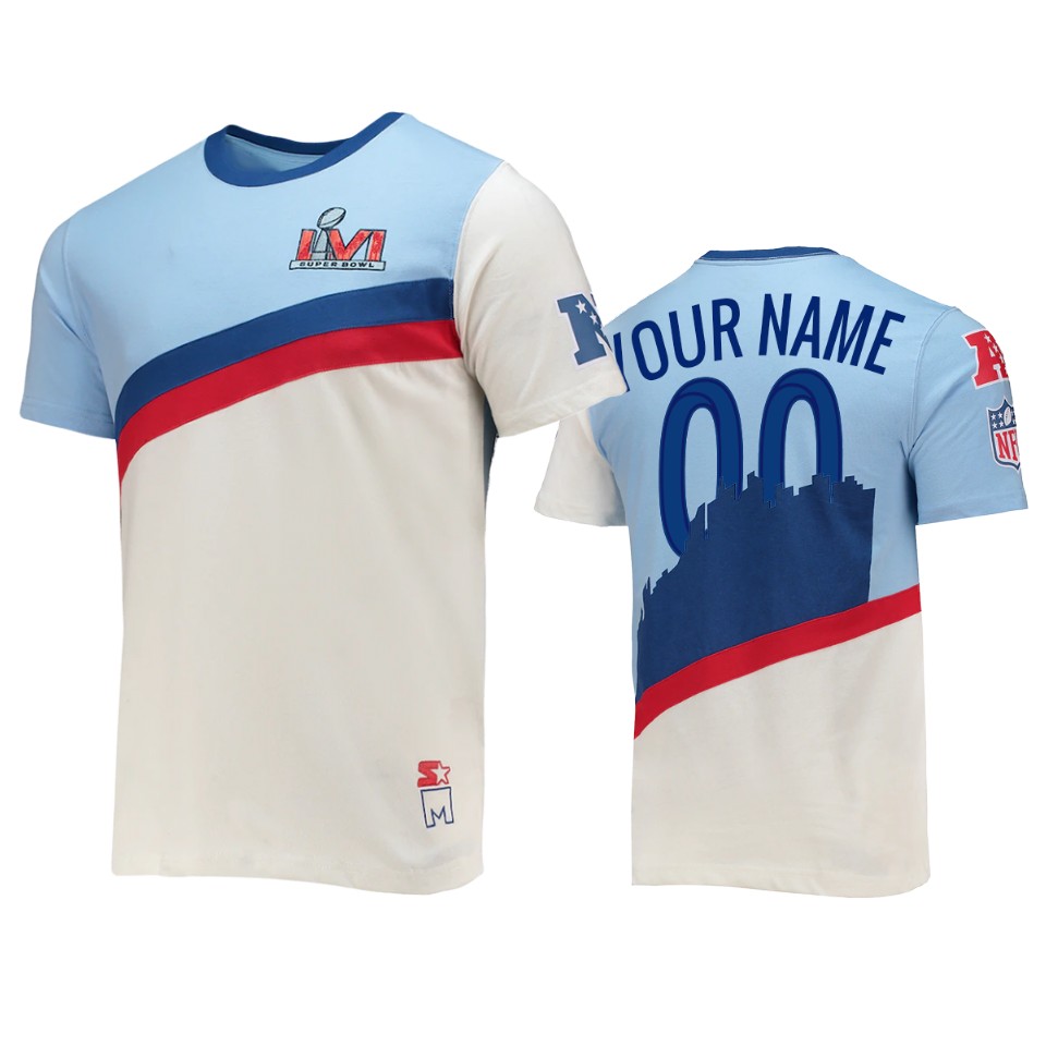 custom los angeles rams white super bowl lvi pacific t shirt