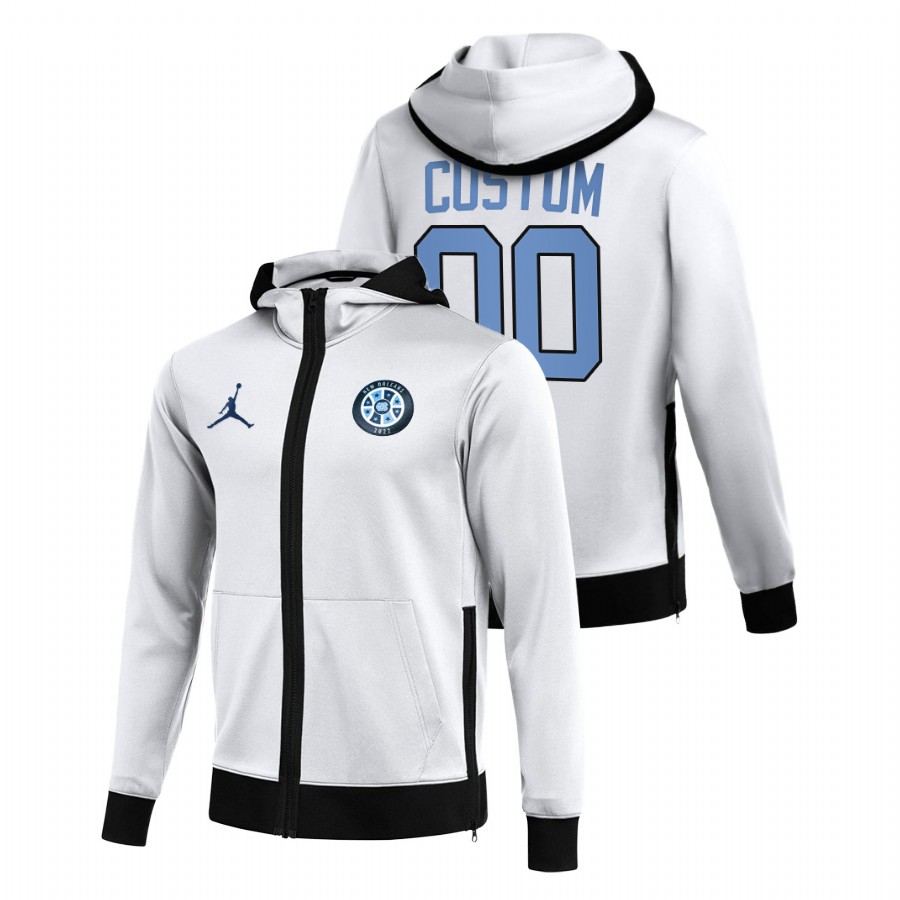 custom north carolina tar heels white 2022 march madness final four showtime full zip jacket