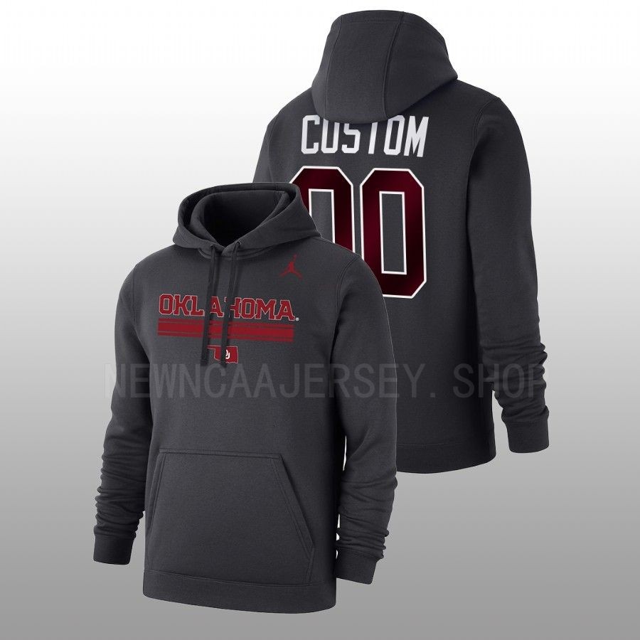 custom oklahoma sooners anthracite unity alternate jersey hoodie