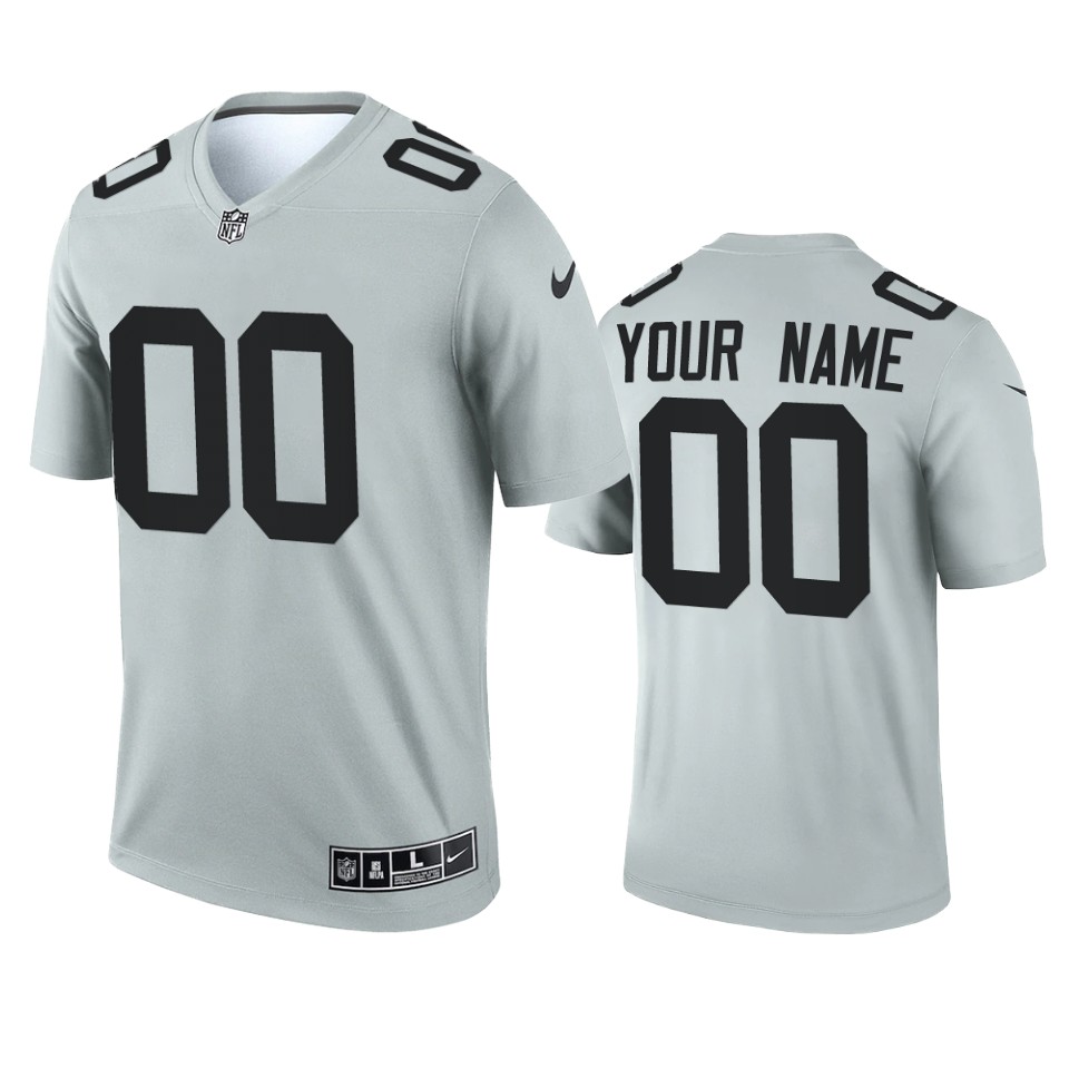 custom raiders 2021 inverted legend silver jersey