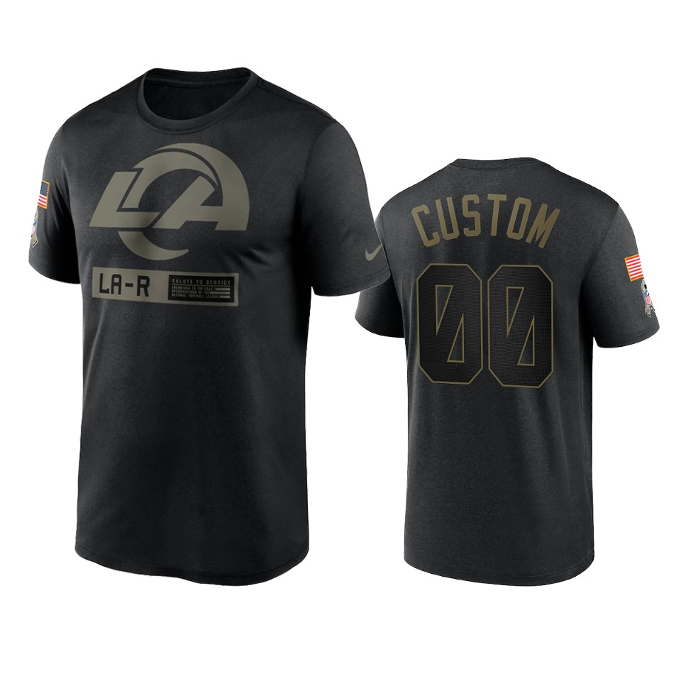 custom rams black 2020 salute to service team logo t shirt