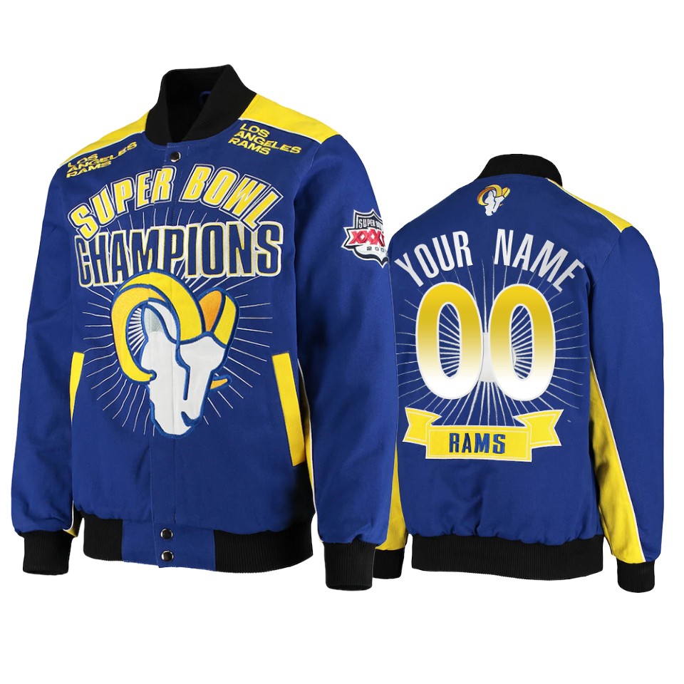 custom rams royal super bowl champions extreme triumph commemorative jacket