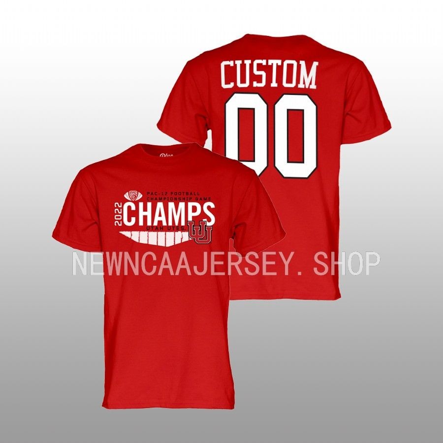 custom utah utes unisex red 2022 pac 12 football champs locker room tee