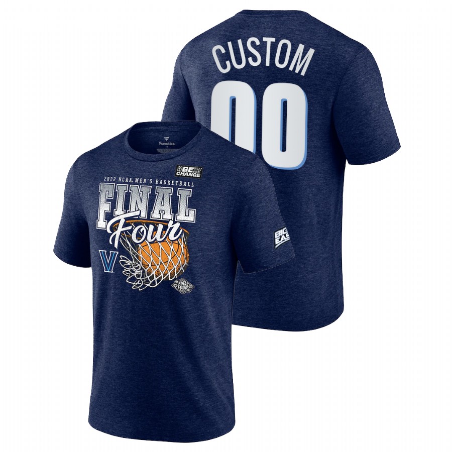 custom villanova wildcats men navy 2022 march madness final four banners t shirt