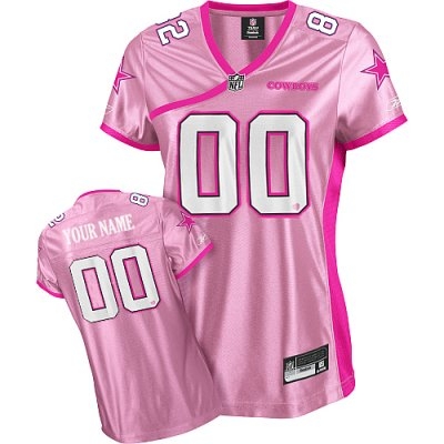 Customized Dallas Cowboys Jersey Women Pink Football Jersey 