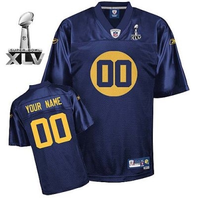 customized green bay packers jersey eqt blue 2011 super bowl xlv football jersey