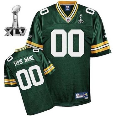 customized green bay packers jersey eqt green team color 2011 super bowl xlv football jerseys