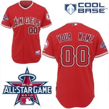customized los angeles angels of anaheim jersey red cool base 2010 all star patch baseball jersey