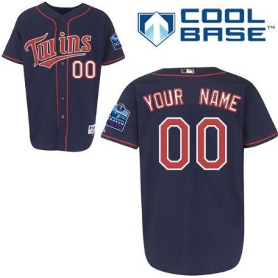 customized minnesota twins jersey dark blue home cool base baseball jersey