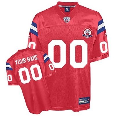 customized new england patriots jersey red with afl 50th anniversary patch football jersey