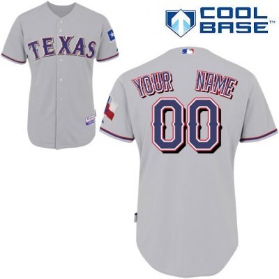 customized texas rangers jersey grey road cool base baseball jersey