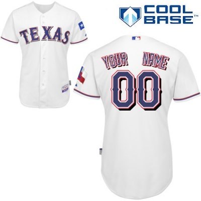 customized texas rangers jersey white home cool base baseball jersey