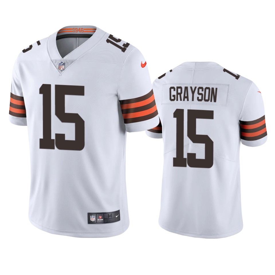 cyril grayson browns white vapor limited jersey