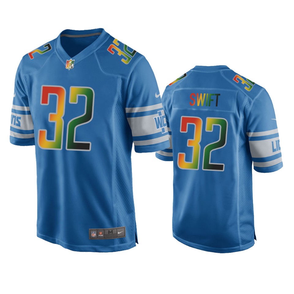 d'andre swift lions blue juneteenth freedom day jersey
