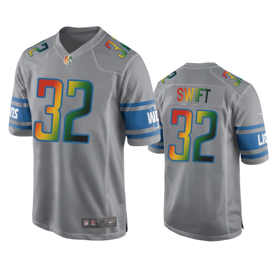 d'andre swift lions silver juneteenth freedom day jersey