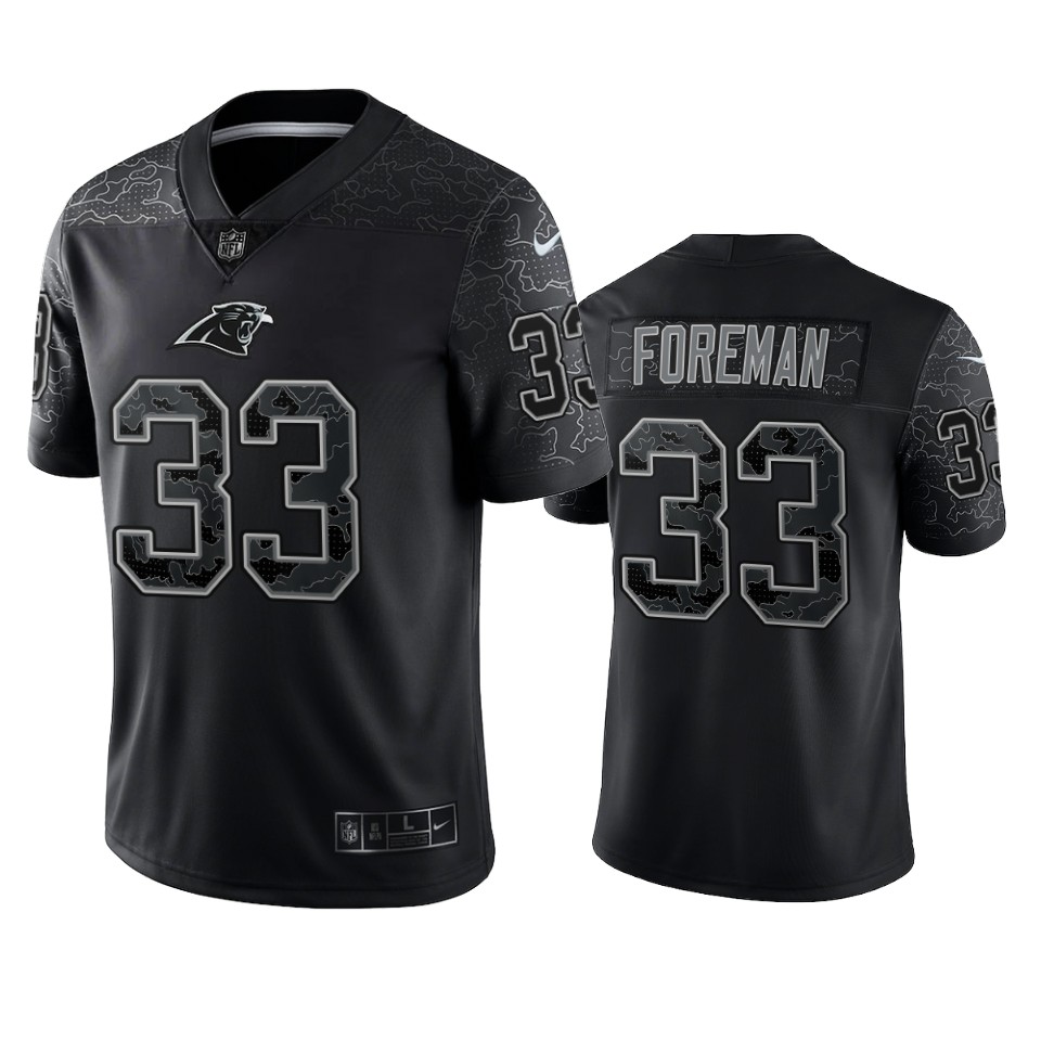 d'onta foreman panthers reflective limited black jersey