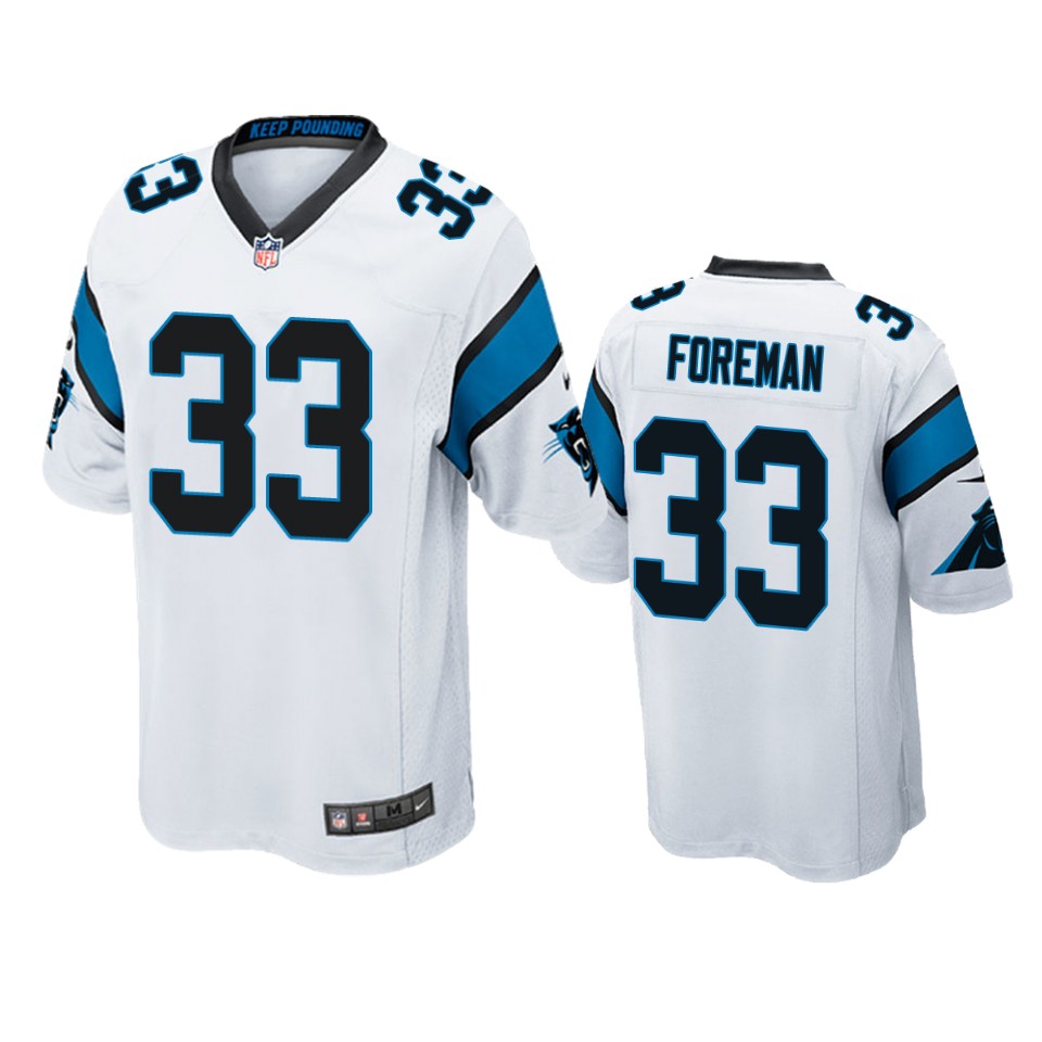 d'onta foreman panthers white game jersey