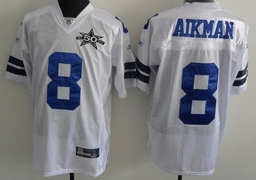 dallas cowboys #8 aikman white with 50th jersey