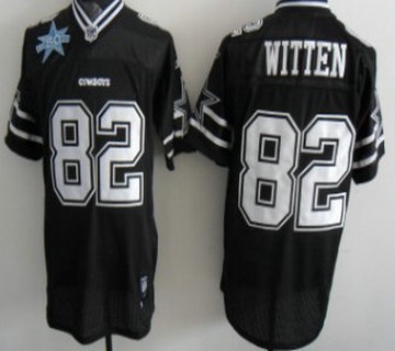 dallas cowboys #82 witten black with 50th
