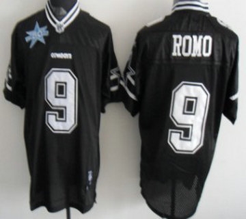 dallas cowboys #9 romo black with 50th jersey