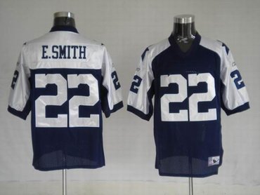 dallas cowboys 22 e.smith blue thanksgivings jerse