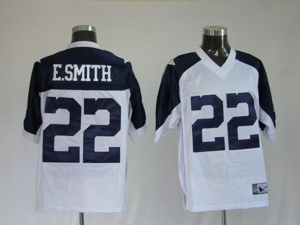 dallas cowboys 22 e.smith white thanksgivings jers