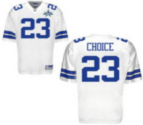 dallas cowboys 23 tashard choice white team 50th anniversary patch embroidered