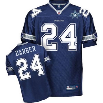 dallas cowboys 24 marion barber blue jerseys with 50th patch