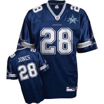 dallas cowboys 28 felix jones blue jerseys with 50th patch