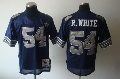 dallas cowboys 54# r.white 1984 blue m&n throwback jerseys