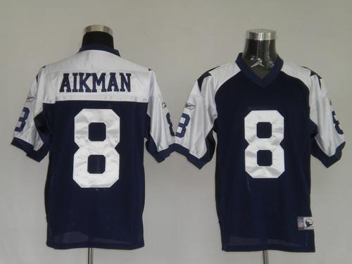 dallas cowboys 8 aikman blue thanksgivings jerseys