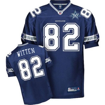 dallas cowboys 82 jason witten blue jerseys with 50th patch