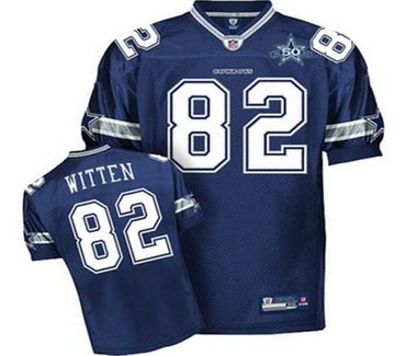 dallas cowboys 82 jason witten blue team 50th anniversary patch embroidered