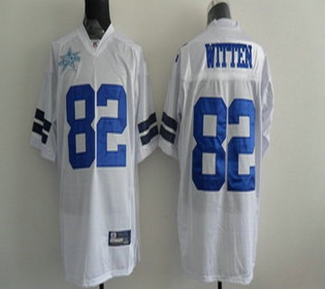 dallas cowboys 82 witten white jerseys with 50th